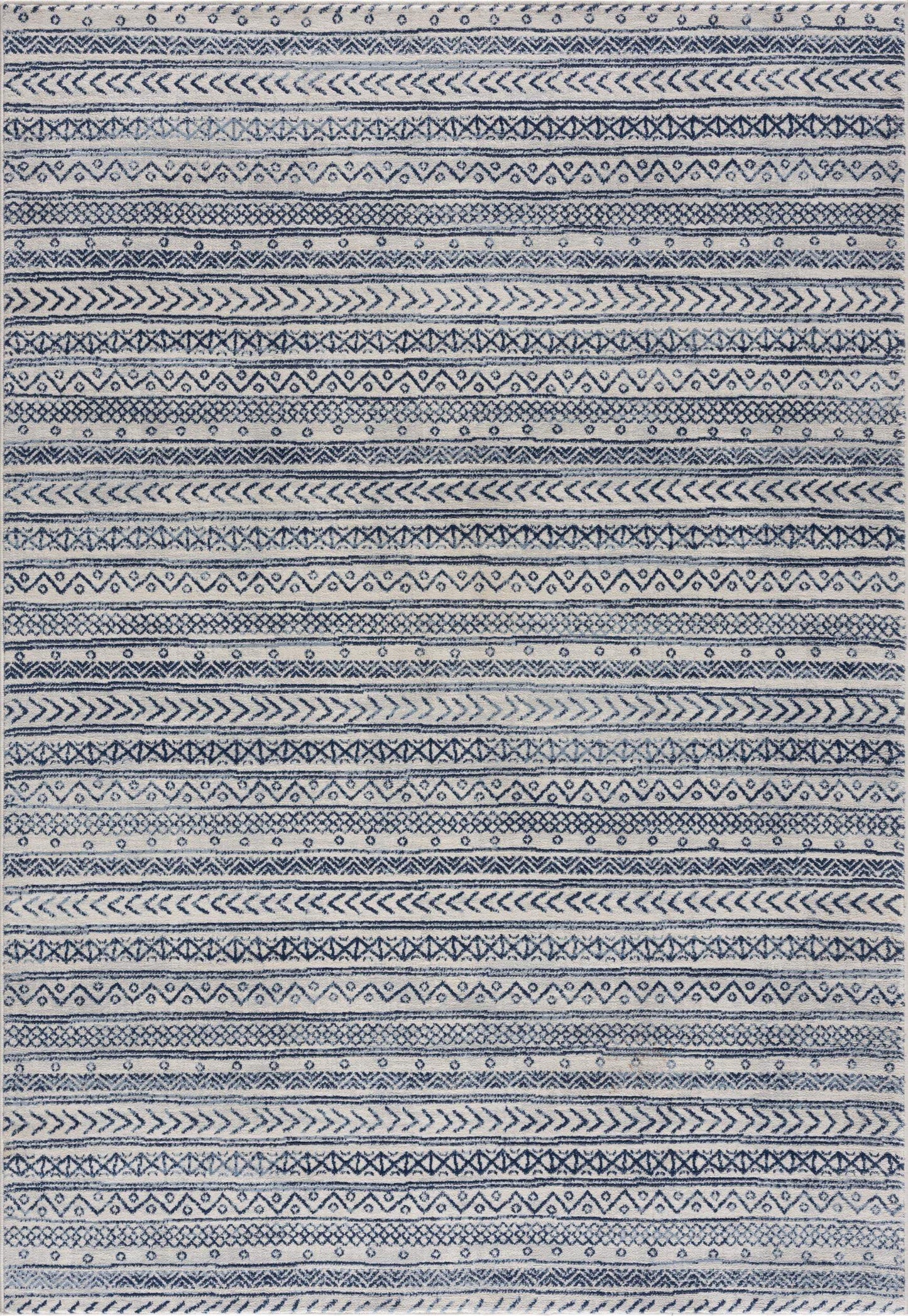 2' X 4' Navy Blue Decorative Stripes Area Rug - Homeroots - Flyclothing LLC