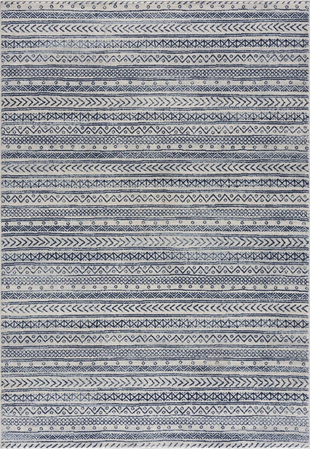 2' X 4' Navy Blue Decorative Stripes Area Rug - Homeroots - Flyclothing LLC