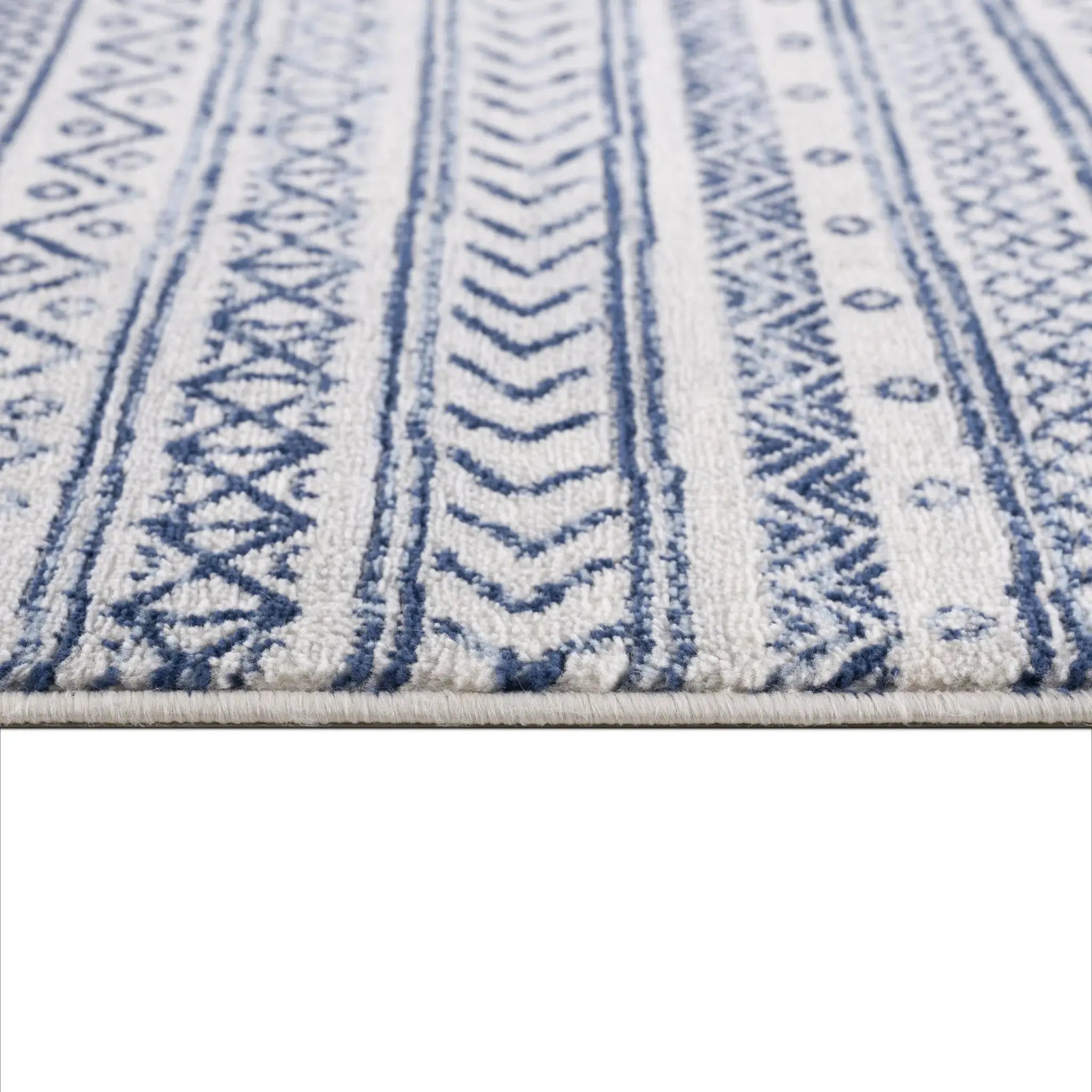 2' X 4' Navy Blue Decorative Stripes Area Rug - Homeroots - Flyclothing LLC