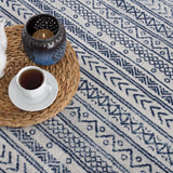 2' X 4' Navy Blue Decorative Stripes Area Rug - Homeroots - Flyclothing LLC