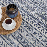 4' X 6' Navy Blue Decorative Stripes Area Rug - Homeroots