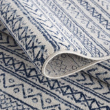4' X 6' Navy Blue Decorative Stripes Area Rug - Homeroots