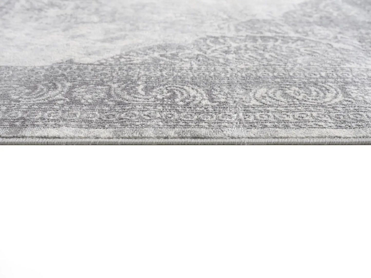 2' X 6' Gray Distressed Medallion Area Rug - Homeroots - Flyclothing LLC