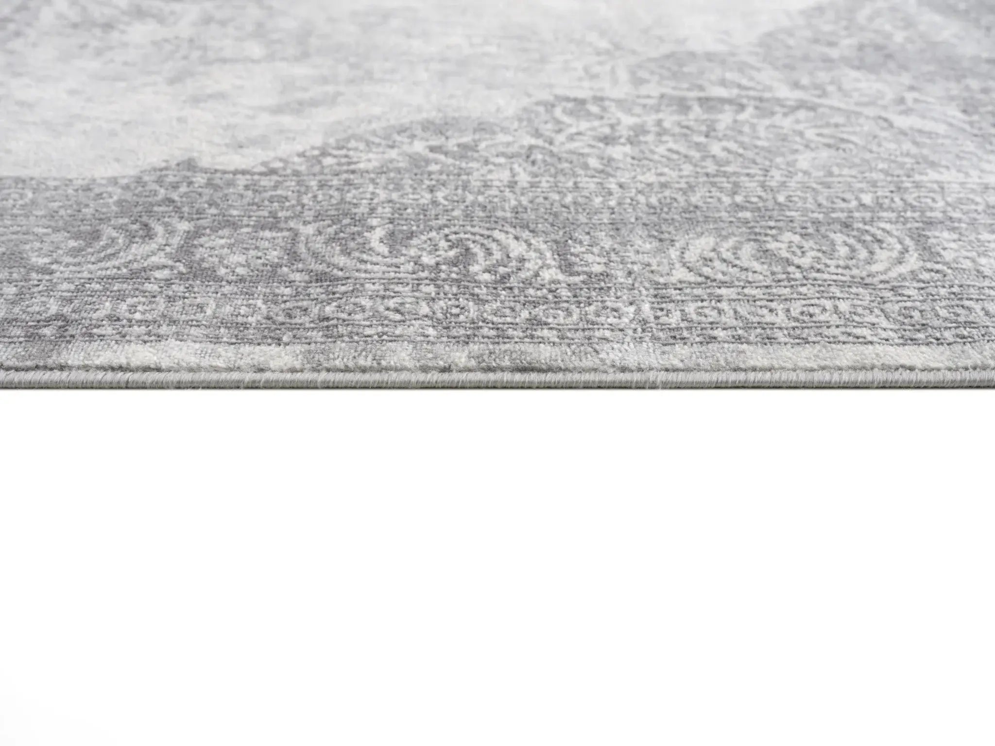 2' X 6' Gray Distressed Medallion Area Rug - Homeroots - Flyclothing LLC
