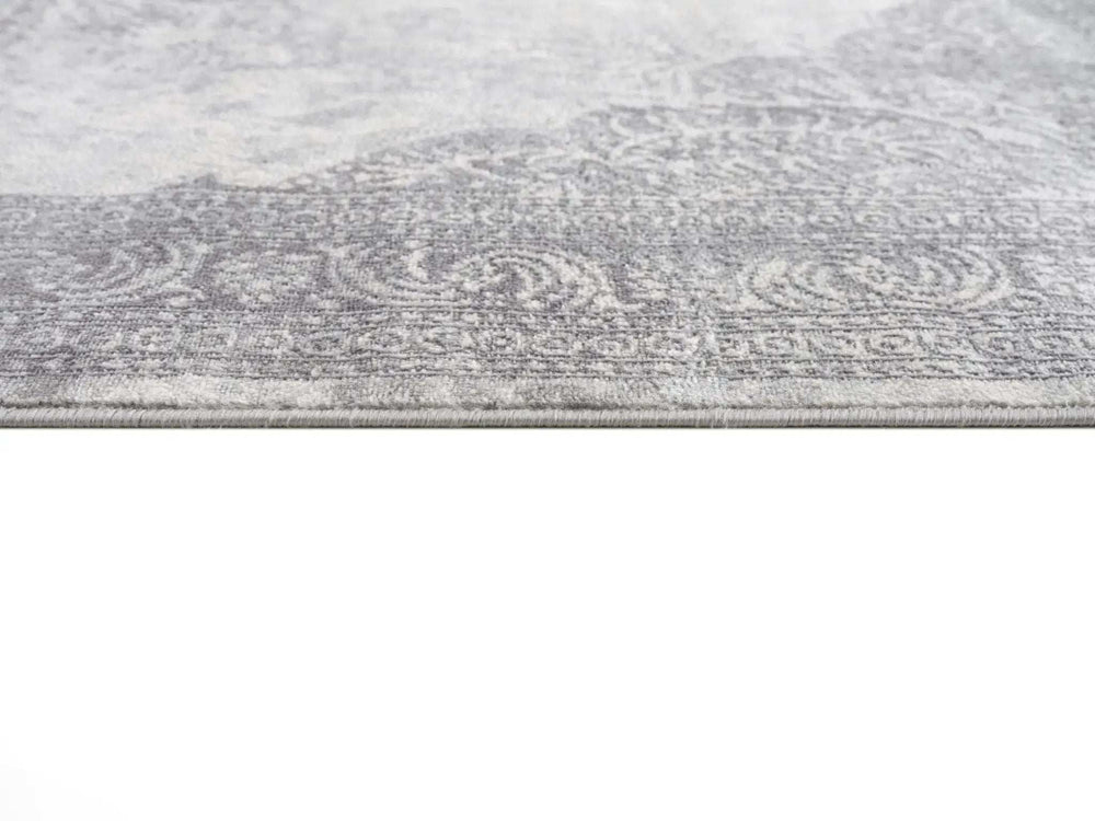2' X 6' Gray Distressed Medallion Area Rug - Homeroots - Flyclothing LLC