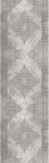 2' X 8' Gray Distressed Medallion Runner Rug - Homeroots - Flyclothing LLC