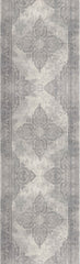 2' X 8' Gray Distressed Medallion Runner Rug