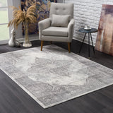 4' X 6' Gray Distressed Medallion Area Rug - Homeroots - Flyclothing LLC