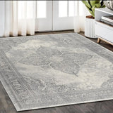 5' X 8' Gray Distressed Medallion Area Rug - Homeroots - Flyclothing LLC