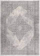 5' X 8' Gray Distressed Medallion Area Rug - Homeroots - Flyclothing LLC