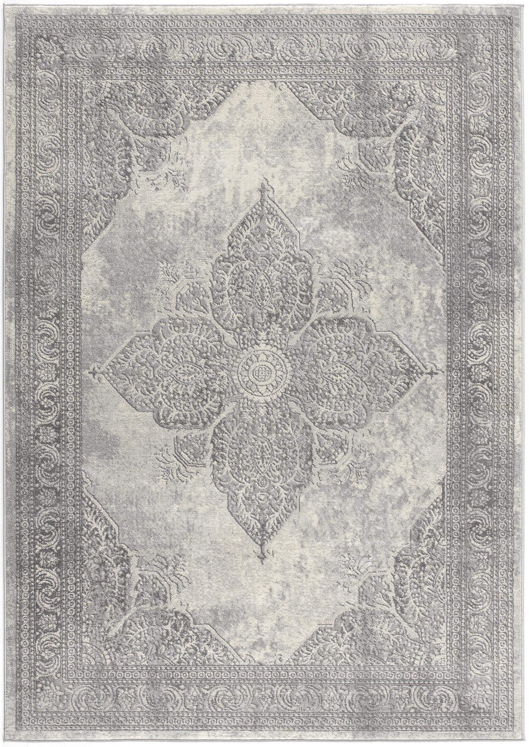 5' X 8' Gray Distressed Medallion Area Rug - Homeroots - Flyclothing LLC