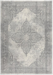 8' X 11' Gray Distressed Medallion Area Rug - Homeroots