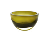 6" Moss Green Mouth Blown Crystal Thick Walled Bowl - Homeroots - Flyclothing LLC