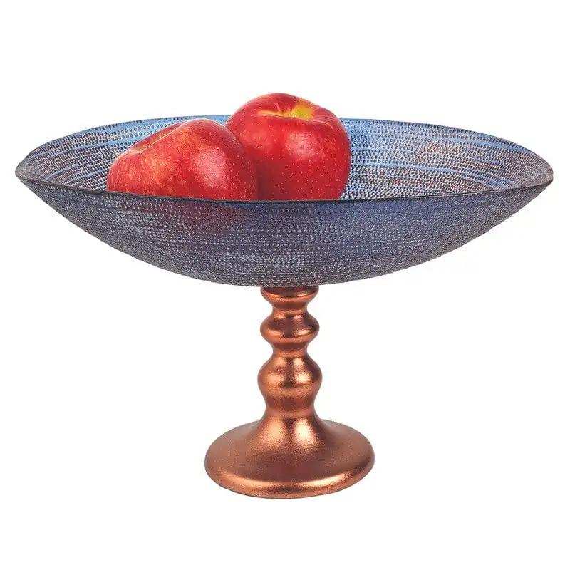 Handcrafted European Glass Centerpiece Footed Bowl - Homeroots - Flyclothing LLC