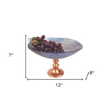 Handcrafted European Glass Centerpiece Footed Bowl - Homeroots - Flyclothing LLC