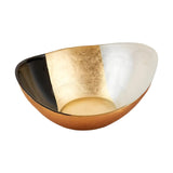 6" Gold Black And White Oval Glass Bowl - Homeroots