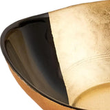 6" Gold Black And White Oval Glass Bowl - Homeroots