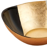 6" Gold Black And White Oval Glass Bowl - Homeroots
