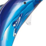 10" Blue Murano Glass Dolphin Figurine Tabletop Sculpture - Homeroots