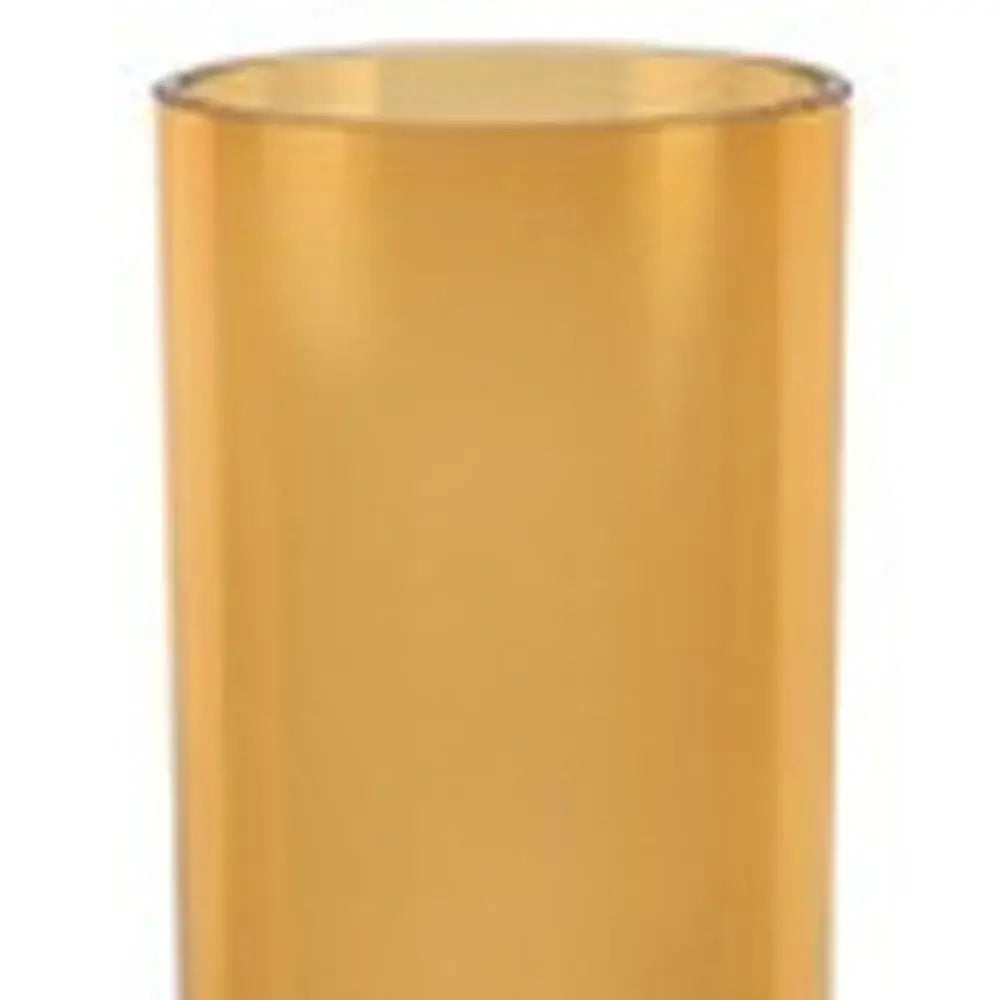 Amber Mouth Blown Bubble Glass Thick Walled Cylinder Vase - Homeroots - Flyclothing LLC