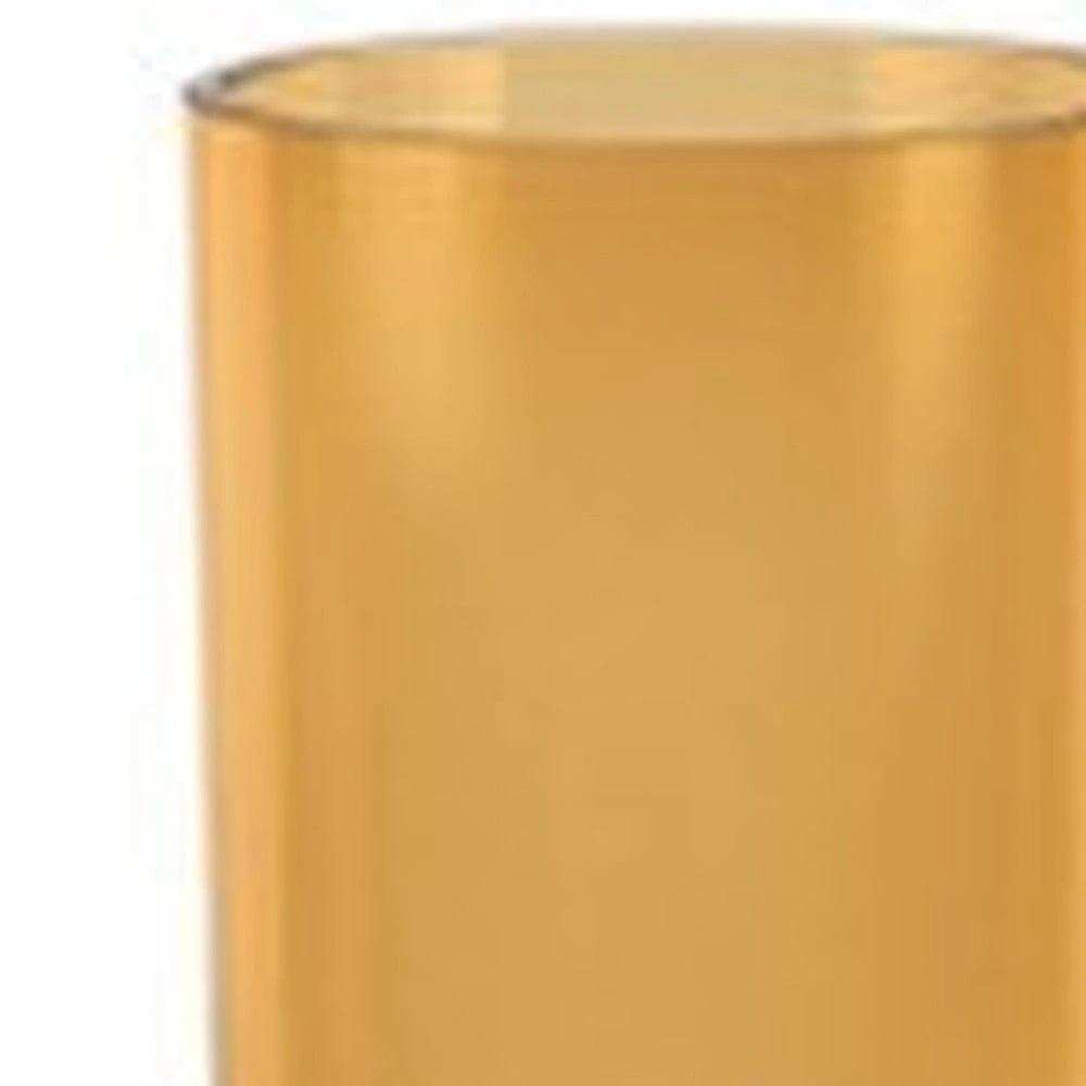 Amber Mouth Blown Bubble Glass Thick Walled Cylinder Vase - Homeroots - Flyclothing LLC