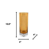 Amber Mouth Blown Bubble Glass Thick Walled Cylinder Vase - Homeroots - Flyclothing LLC