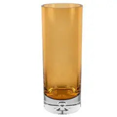 Amber Mouth Blown Bubble Glass Thick Walled Cylinder Vase - Homeroots - Flyclothing LLC