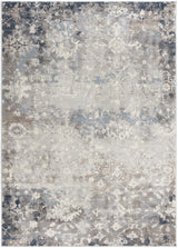 2' X 5' Navy And Beige Distressed Vines Area Rug - Homeroots - Flyclothing LLC