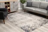5' X 8' Navy And Beige Distressed Vines Area Rug - Homeroots - Flyclothing LLC