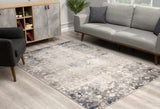 5' X 8' Navy And Beige Distressed Vines Area Rug - Homeroots - Flyclothing LLC