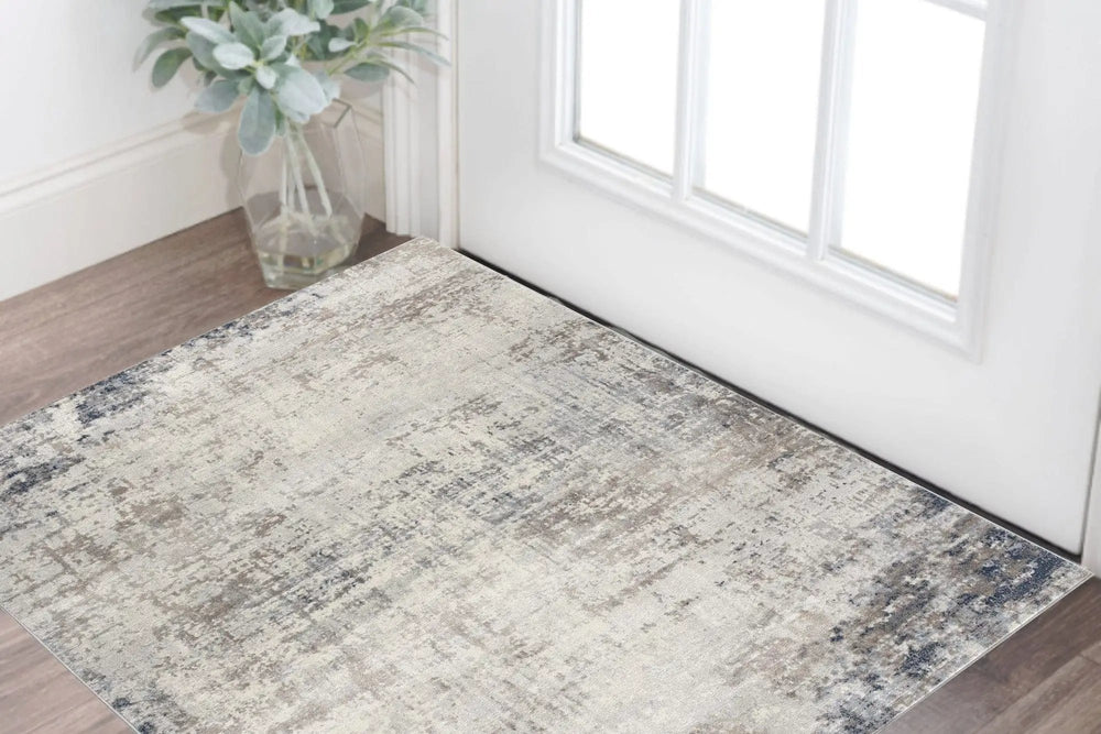 2' X 3' Navy Blue Distressed Striations Scatter Rug - Homeroots