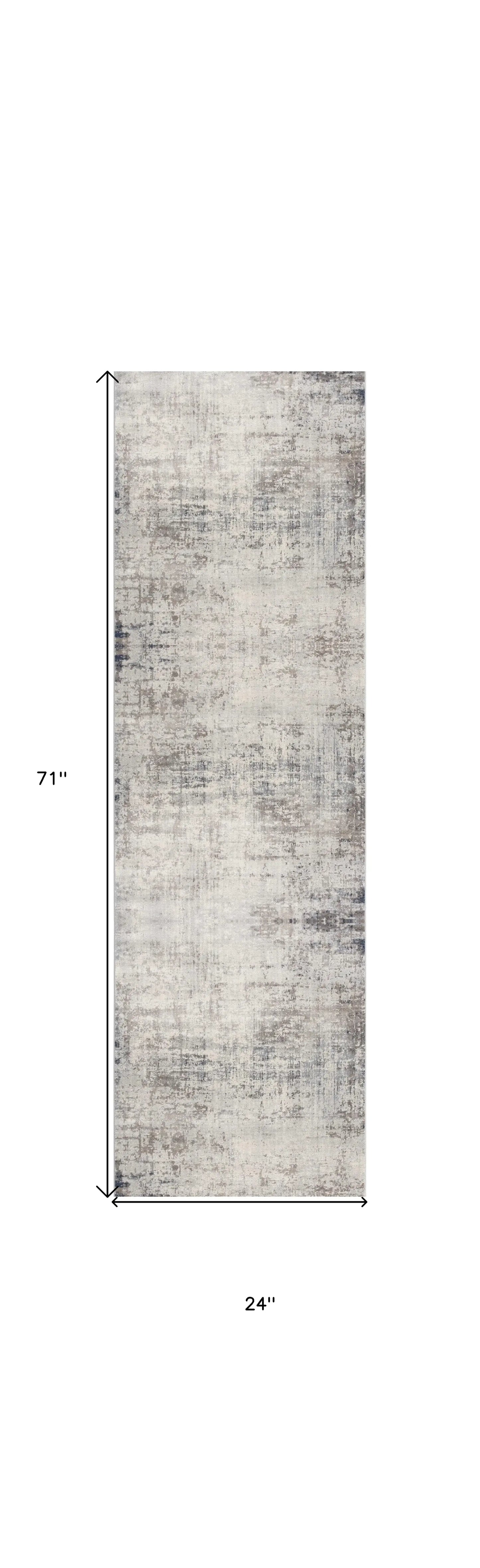 2' X 6' Navy Blue Distressed Striations Area Rug - Homeroots - Flyclothing LLC