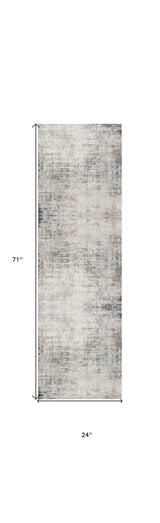 2' X 6' Navy Blue Distressed Striations Area Rug - Homeroots - Flyclothing LLC