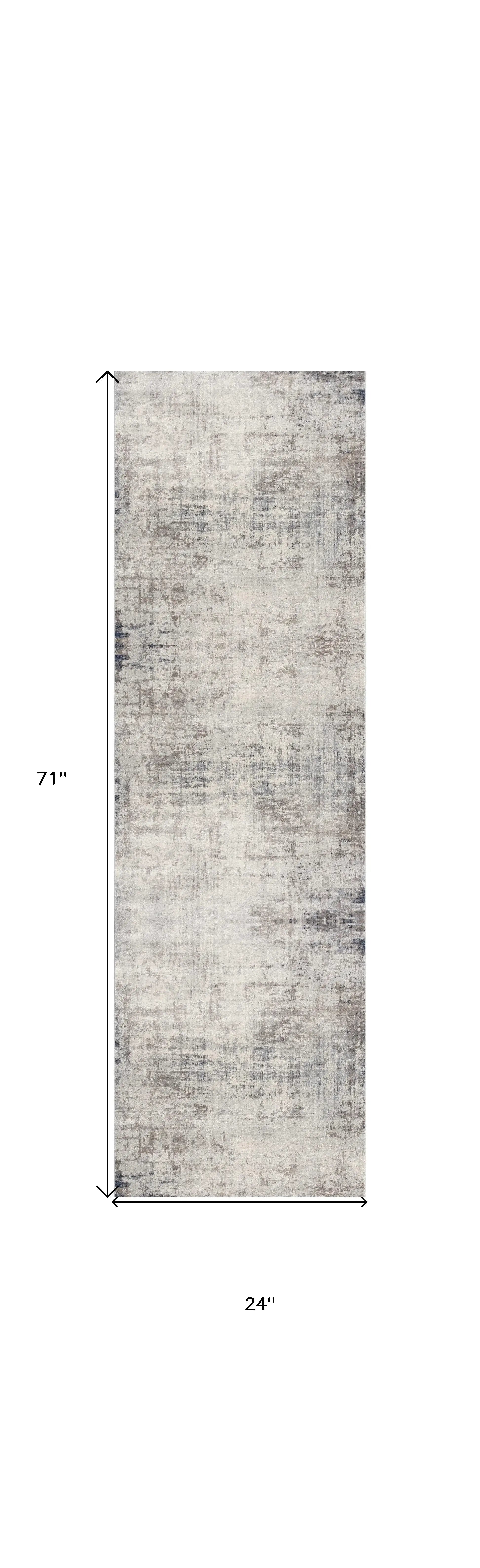 2' X 6' Navy Blue Distressed Striations Area Rug - Homeroots - Flyclothing LLC