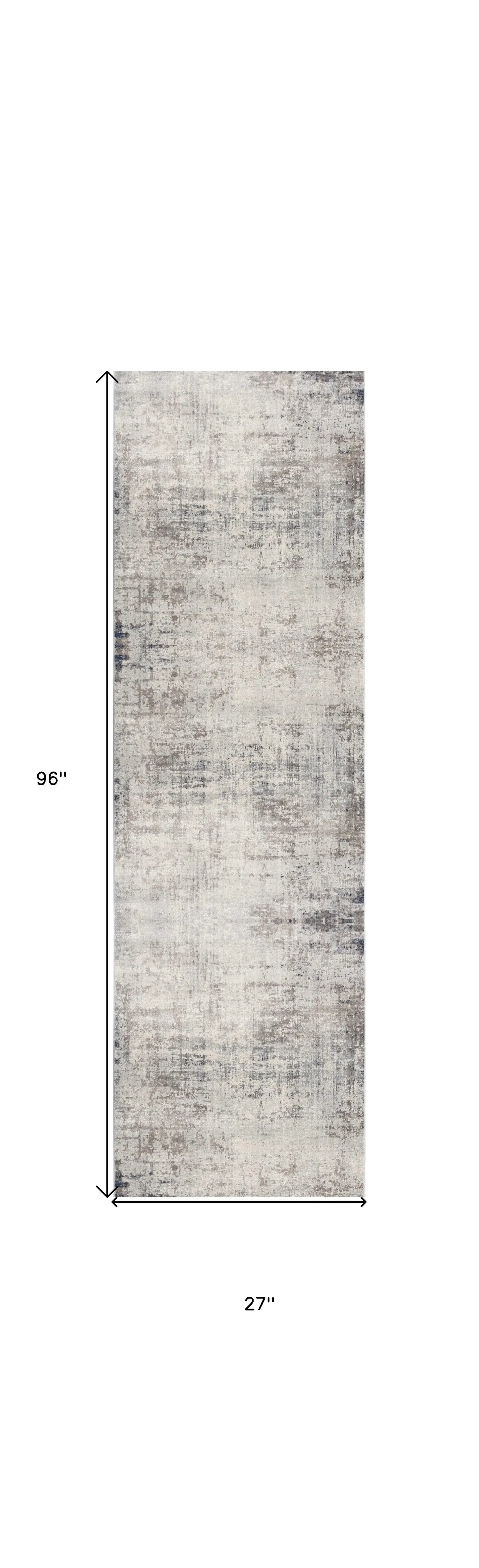 2' X 8' Navy Blue Distressed Striations Runner Rug - Homeroots - Flyclothing LLC