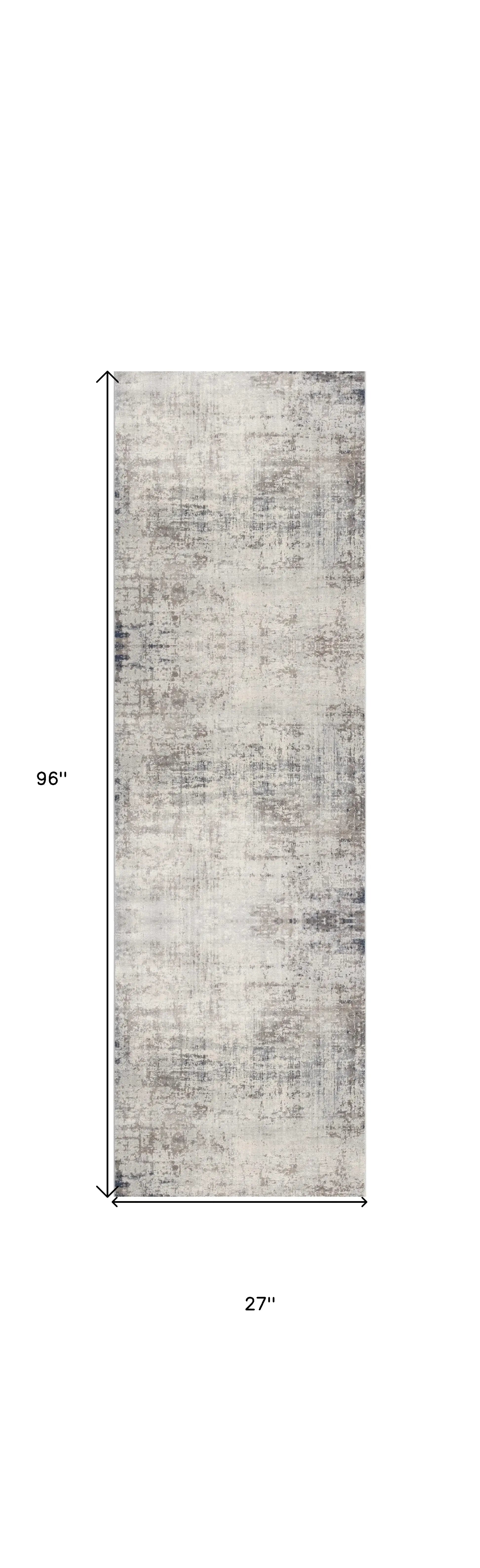 2' X 8' Navy Blue Distressed Striations Runner Rug - Homeroots - Flyclothing LLC