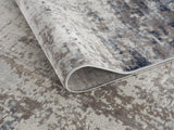 5' X 8' Navy Blue Distressed Striations Area Rug - Homeroots