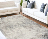 8' X 11' Navy Blue Distressed Striations Area Rug - Homeroots