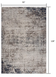 8' X 11' Navy Blue Distressed Striations Area Rug - Homeroots