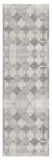 2' X 10' Gray Distressed Trellis Pattern Runner Rug - Homeroots