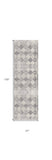 2' X 10' Gray Distressed Trellis Pattern Runner Rug - Homeroots