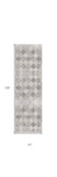 2' X 13' Gray Distressed Trellis Pattern Runner Rug - Homeroots