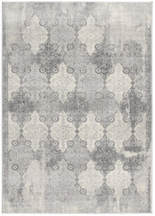 2' X 3' Gray Distressed Trellis Pattern Scatter Rug - Homeroots