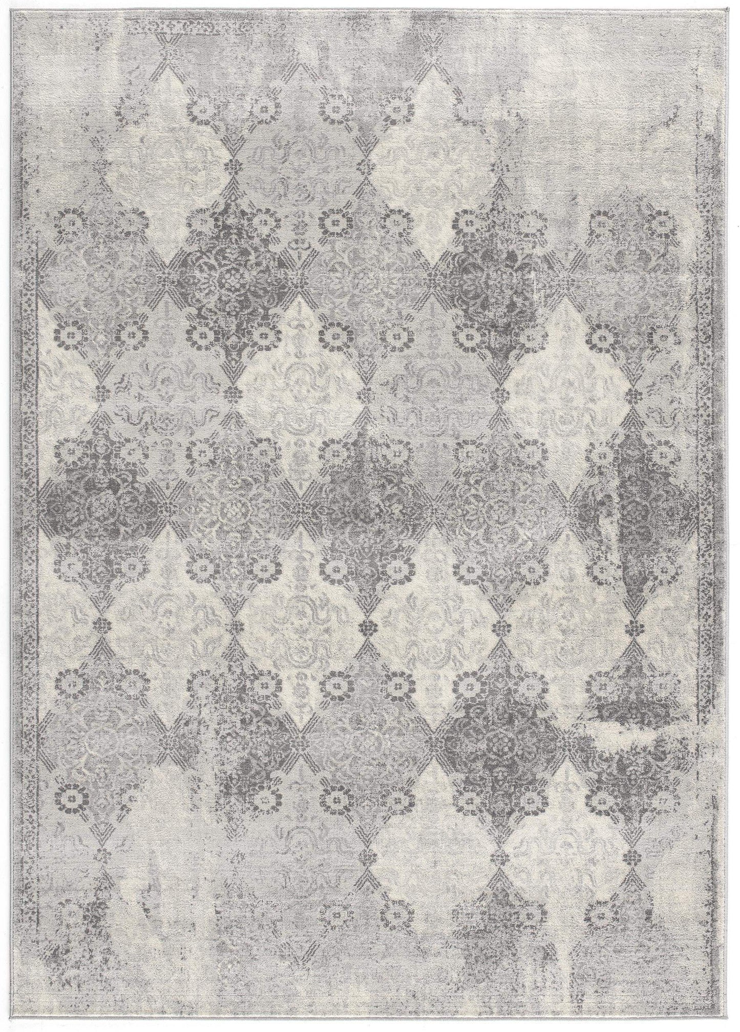 2' X 5' Grey Damask Area Rug - Homeroots - Flyclothing LLC