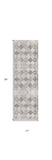 2' X 8' Gray Distressed Trellis Pattern Runner Rug - Homeroots