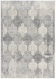 4' X 6' Gray Distressed Trellis Pattern Area Rug - Homeroots