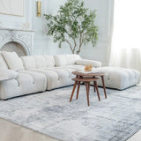 5' X 8' Gray Distressed Trellis Pattern Area Rug - Homeroots