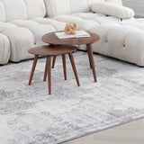 5' X 8' Gray Distressed Trellis Pattern Area Rug - Homeroots