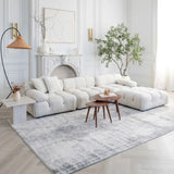 5' X 8' Gray Distressed Trellis Pattern Area Rug - Homeroots - Flyclothing LLC