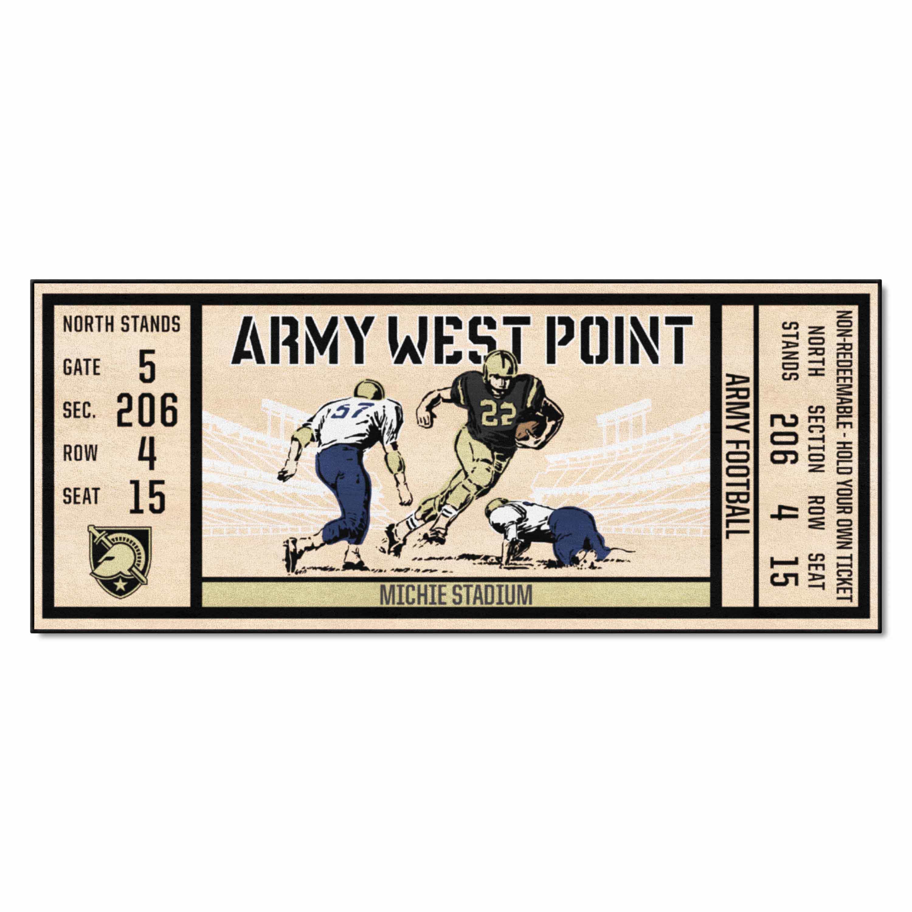 Army West Point Black Knights Ticket Runner Rug - 30in. x 72in. - Army West Point